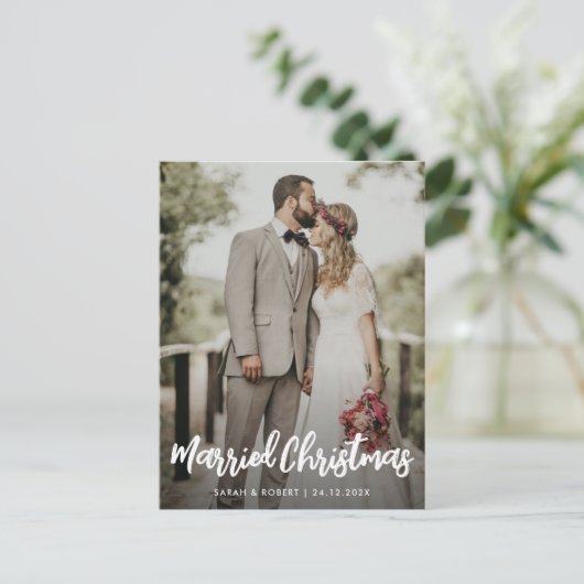 結婚したクリスマスのお知らせ ポストカード (スタンド正面)