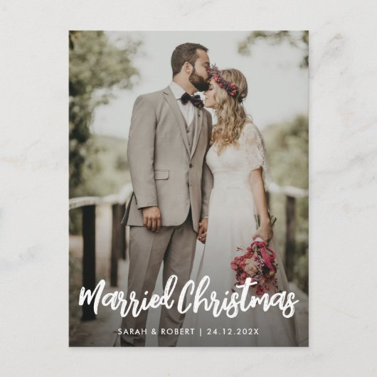 結婚したクリスマスのお知らせ ポストカード (正面)