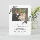 結婚したクリスマスの小結婚写真 シーズンカード (スタンド正面)