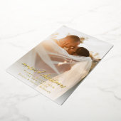 結婚したクリスマスの新しい写真白グラデーション 箔シーズンカード (回転した状態)