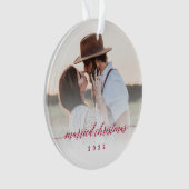 結婚したクリスマスの新作フォトキープサケ オーナメント (正面)