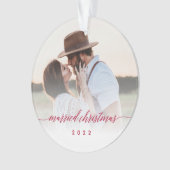 結婚したクリスマスの新作フォトキープサケ オーナメント (正面)