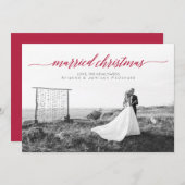 結婚したクリスマスの新婚写真 シーズンカード (正面/裏面)