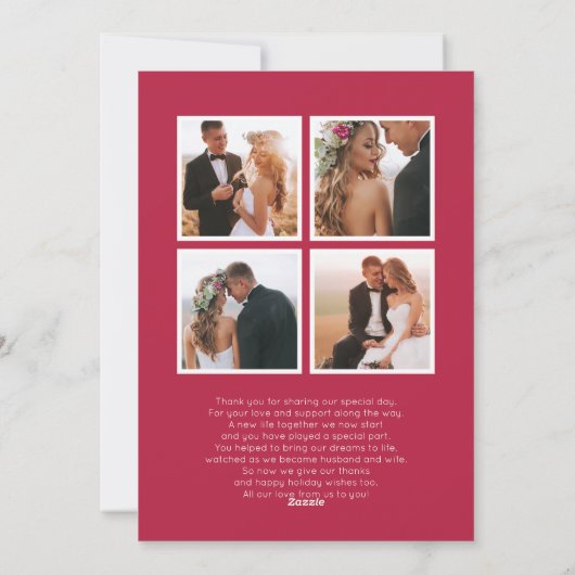 結婚したクリスマスの新婚写真 シーズンカード (裏面)