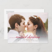 結婚したクリスマスの新婚写真 シーズンポストカード (正面/裏面)