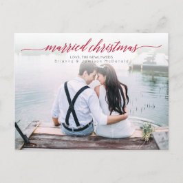 結婚したクリスマスの新婚写真 シーズンポストカード