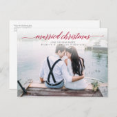 結婚したクリスマスの新婚写真 シーズンポストカード (正面/裏面)