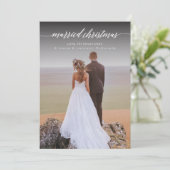 結婚したクリスマスの新婚写真 |白 シーズンカード (スタンド正面)