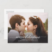 結婚したクリスマスの新婚写真 |白 シーズンポストカード (正面/裏面)