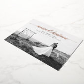 結婚したクリスマスの新婚写真 箔シーズンカード (回転した状態)