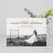 結婚したクリスマスの新婚写真 箔シーズンカード (立ち正面)