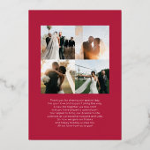 結婚したクリスマスの新婚写真 箔シーズンカード (裏面)