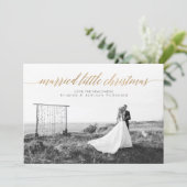 結婚したクリスマスの新婚写真 |金ゴールド シーズンカード (スタンド正面)