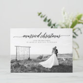 結婚したクリスマスの新婚写真 |黒 シーズンカード (スタンド正面)