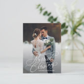 結婚したクリスマスの新着写真の休日はがき シーズンポストカード (スタンド正面)