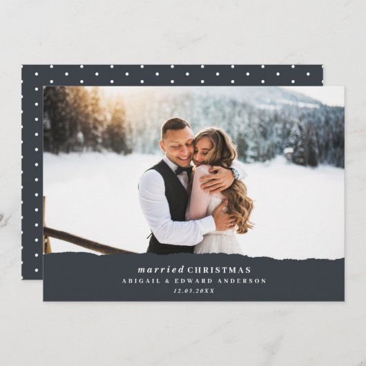 結婚したクリスマスの破裂した紙結婚の発表 (正面/裏面)