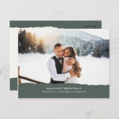 結婚したクリスマスの破裂した紙結婚の発表 ポストカード (正面/裏面)