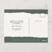 結婚したクリスマスの破裂した紙結婚の発表 ポストカード (裏面)