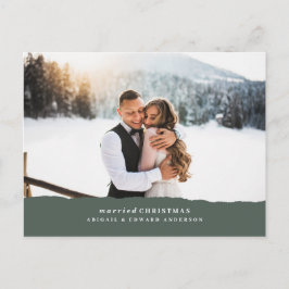 結婚したクリスマスの破裂した紙結婚の発表 ポストカード
