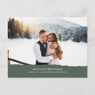 結婚したクリスマスの破裂した紙結婚の発表 ポストカード