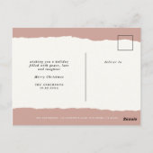 結婚したクリスマスの破裂した紙結婚の発表 ポストカード (裏面)