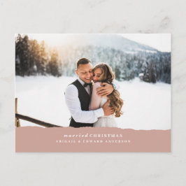 結婚したクリスマスの破裂した紙結婚の発表 ポストカード