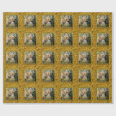 結婚したクリスマスエレガント金ゴールド結婚タイプの写真 ラッピングペーパー (フラット)