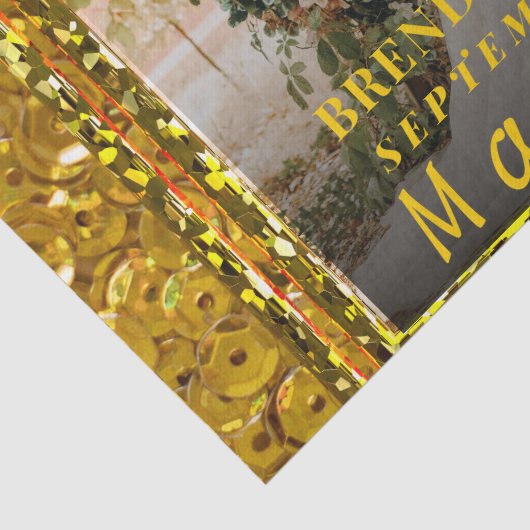 結婚したクリスマスエレガント金ゴールド結婚タイプの写真 薄葉紙 (詳細)