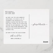 結婚したクリスマスゴールド箔リース写真 箔シーズンポストカード (裏面)