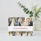結婚したクリスマススクリプト休日7フォトコラージュ シーズンポストカード (スタンド正面)