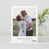 結婚したクリスマスタイポグラフィカップルの写真 シーズンカード (スタンド正面)