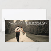 結婚したクリスマスタイポグラフィホリデーフォトカード シーズンカード (正面/裏面)