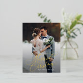 結婚したクリスマスフォイル新着ホリディポストカード 箔シーズンポストカード (立ち正面)
