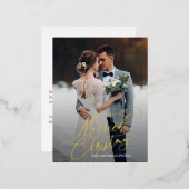 結婚したクリスマスフォイル新着ホリディポストカード 箔シーズンポストカード (正面/裏面)