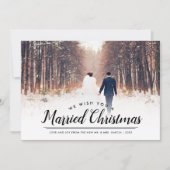 結婚したクリスマスフォトオーバーレイホリデーカード シーズンカード (正面)