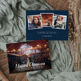 結婚したクリスマスフォトオーバーレイホリデーカード シーズンカード