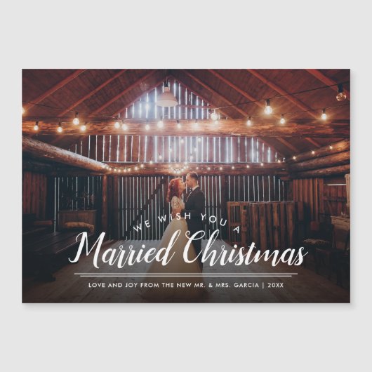 結婚したクリスマスフォトオーバーレイ磁気カード (正面)