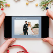 結婚したクリスマスフォトダスティブルー シーズンカード