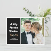 結婚したクリスマスフラットホリデーカード シーズンカード (スタンド正面)