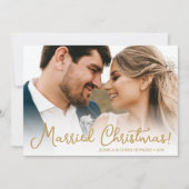 結婚したクリスマス写真ホリデーカード シーズンカード (正面)