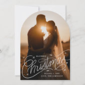 結婚したクリスマス手札付き休日のフォトカード 招待状 (正面)