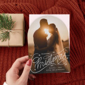 結婚したクリスマス手札付き休日のフォトカード 招待状