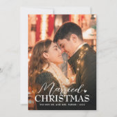 結婚したクリスマス新シンプル婚スタイリッシュ2写真 シーズンカード (正面)