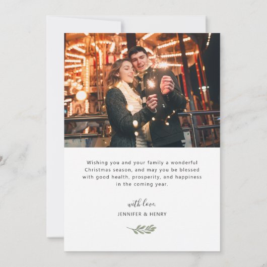 結婚したクリスマス新シンプル婚スタイリッシュ2写真 シーズンカード (裏面)