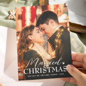 結婚したクリスマス新シンプル婚スタイリッシュ2写真 シーズンカード