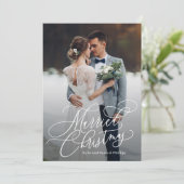 結婚したクリスマス新婚フォトホリデーカード シーズンカード (スタンド正面)