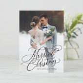 結婚したクリスマス新婚フォトホリデーカード シーズンカード (スタンド正面)