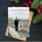 結婚したクリスマス新婚フォトレッド シーズンカード