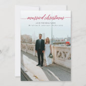 結婚したクリスマス新婚フォトレッド シーズンカード (正面)