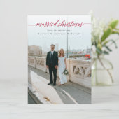 結婚したクリスマス新婚フォトレッド シーズンカード (スタンド正面)